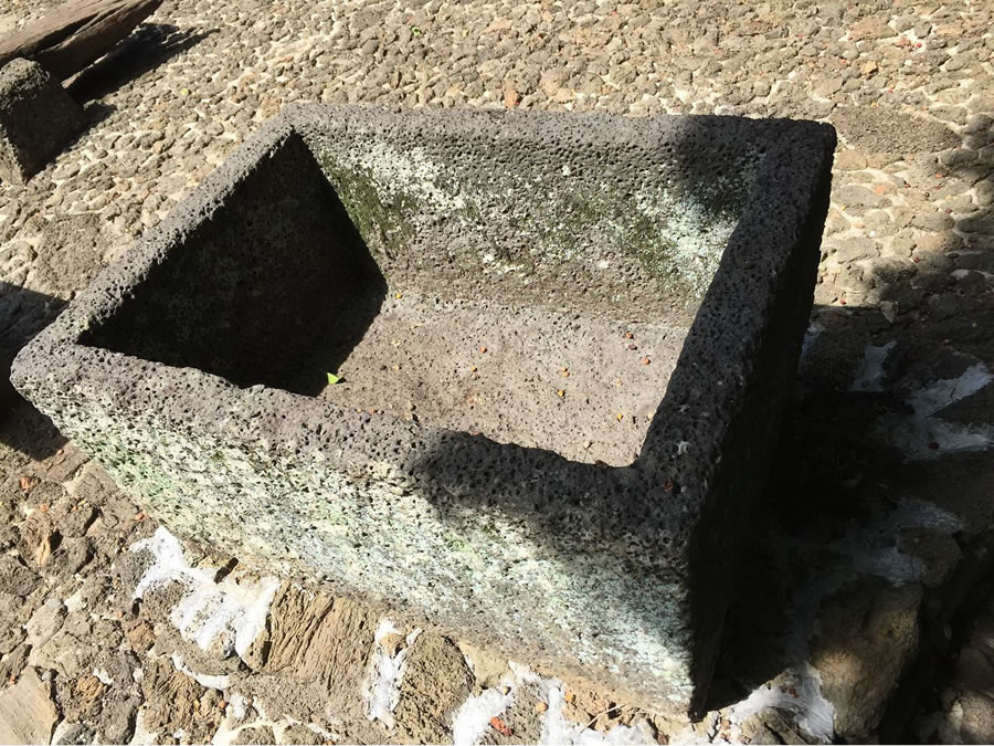 old lava stone trough
