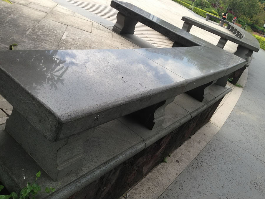 lava stone bench