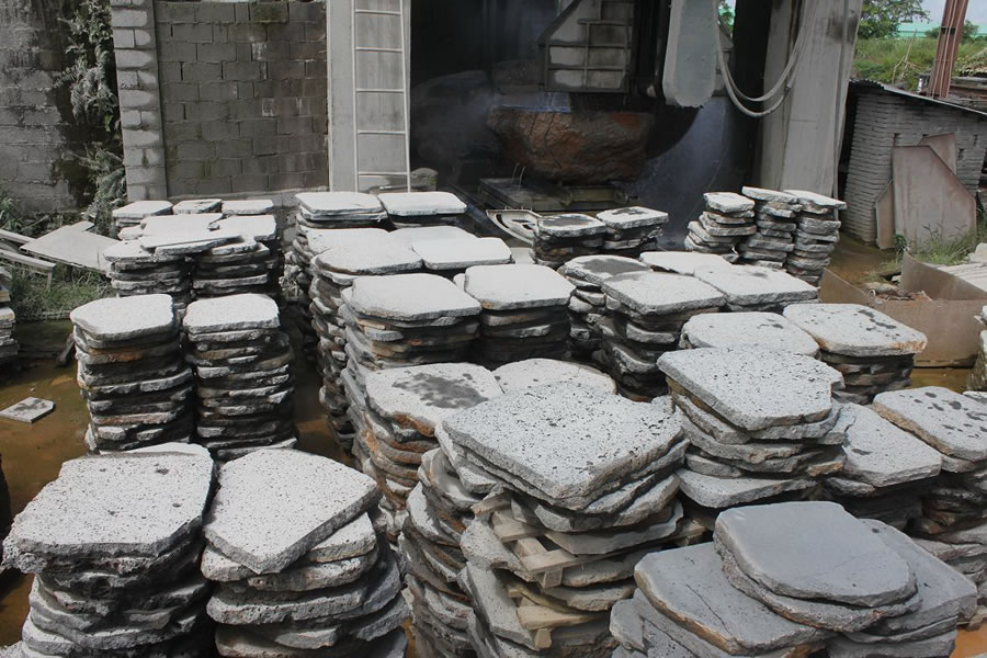 lava rock irregular paving