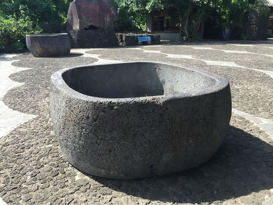 lava stone old bowl